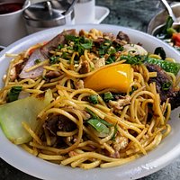 Pork hakka noodles, delicious
