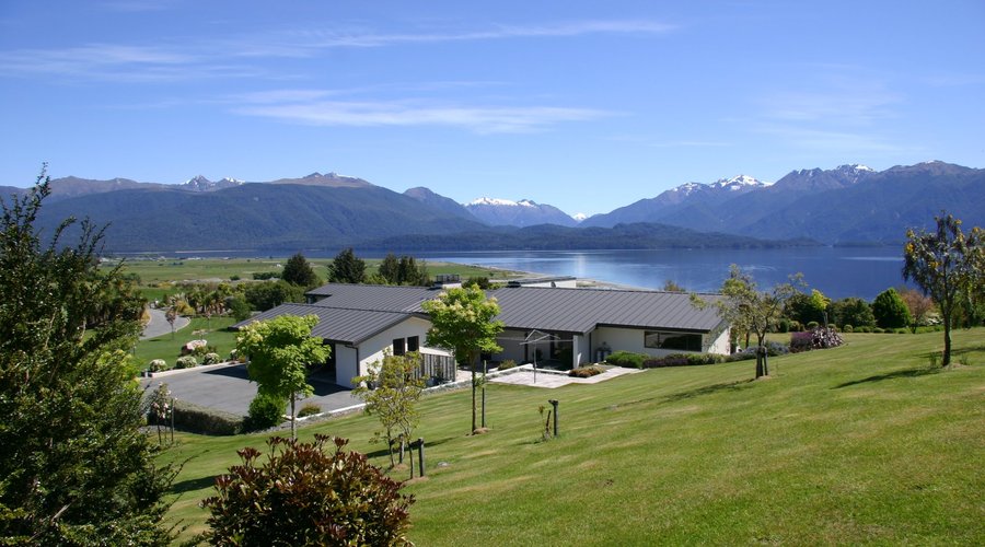The Lodge with Lake Te Anau in the background