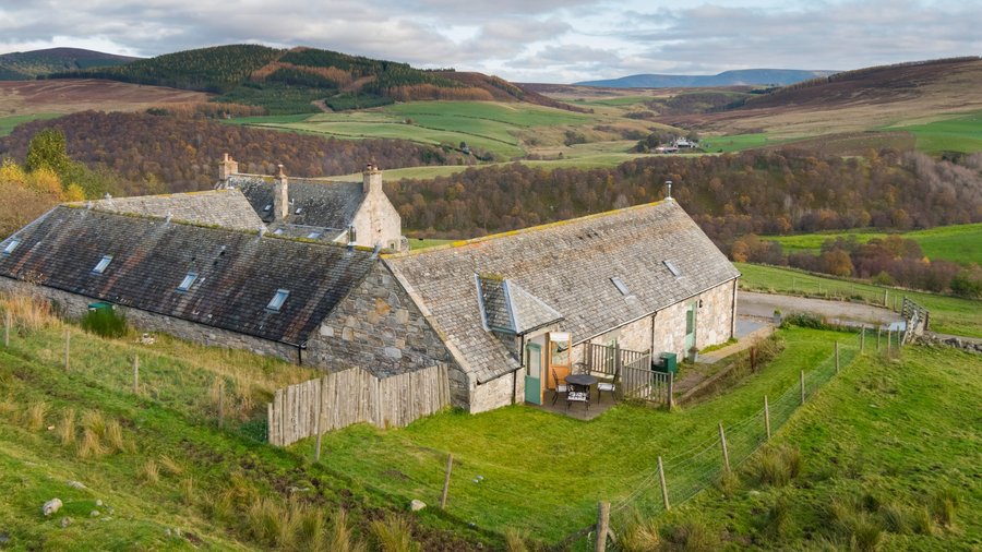 Looking east over Balneden across the Speyside hills of Glenlivet Estate