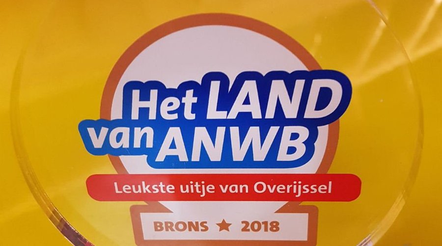 Januari 2018 hebben wij de Bronzen Prijs gewonnen ANWB 'Leukste uitje van Overijssel'