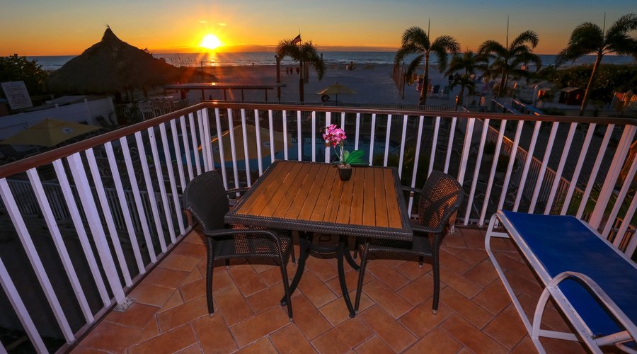 Gulf Front with Balcony Suite with view of the beach.