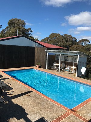 Top Of The Town Motel in Narooma, image may contain: Pool, Water, Swimming Pool, Plant