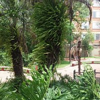 Escadas e rampas de acesso.