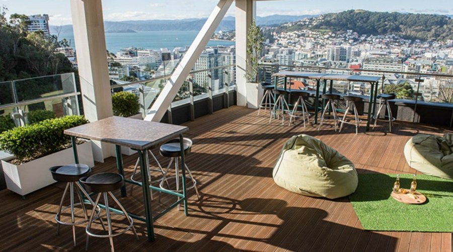 Roof Terrace with views over Wellington