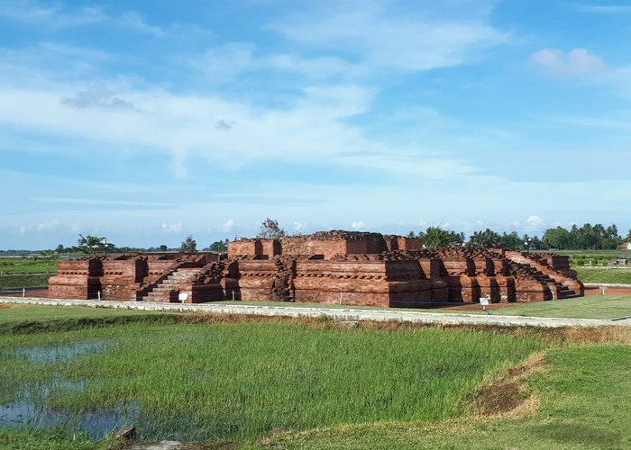 Candi Blandongan ditengah sawah padi