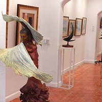 A glance in the Demetro Gallery, with Jim Demetro's female flamenco dancer. in the foreground.