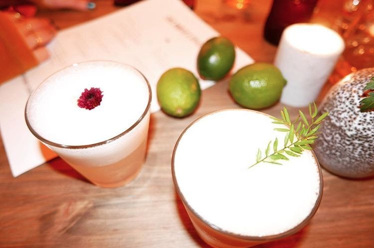 Our Pisco sour, made with 100% pure and fresh natural limes. Lima style