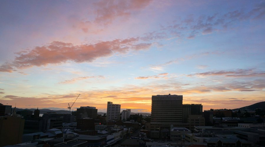 sunrise from city view