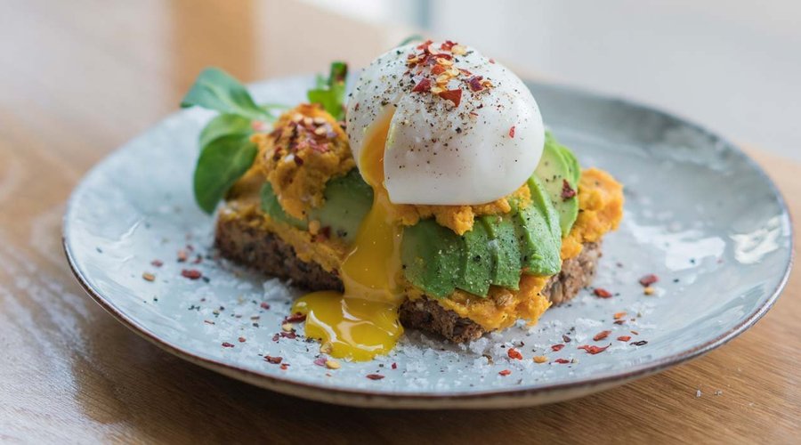 Open avocado sandwich.