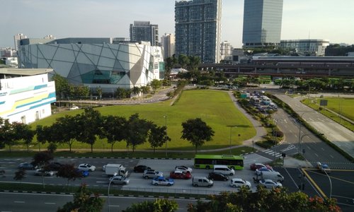 View of the MRT station in the distance.