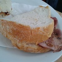 bacon sandwich with white bread.