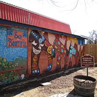 This mural celebrates "Bootiful Wimberley".