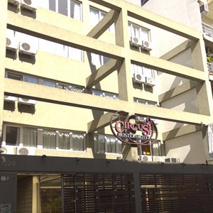 Circus Hostel & Hotel in Buenos Aires, image may contain: Table, Indoors, Monitor, Shop