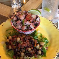 Octopus cold salad with a Medley of grains, out of this world delicious!!!