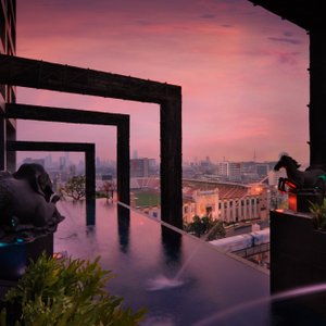 Siam@Siam Design Hotel Bangkok in Bangkok, image may contain: Dorm Room, Cushion, Home Decor, Interior Design