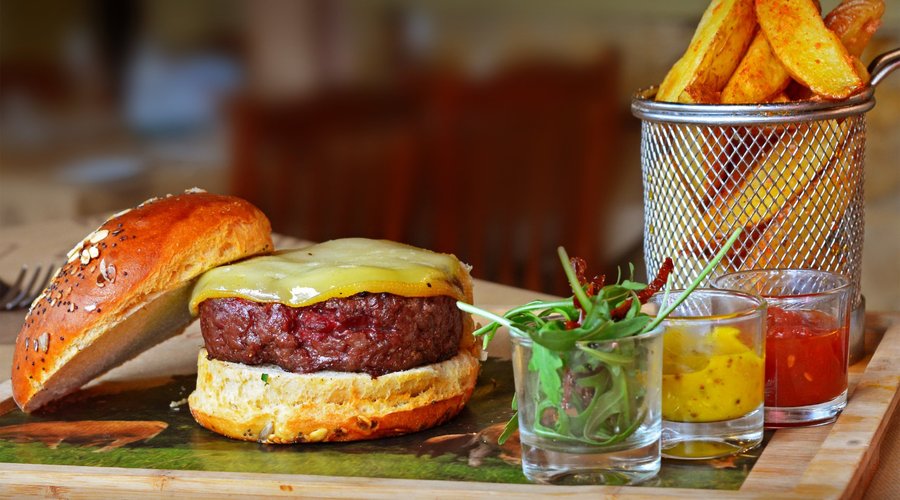 No encontramos palabras para describir la perfección... Sencillamente, hamburguesa de buey.