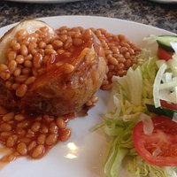 Absolutely massive jacket potato. Piping hot and yummy. Photo does not do it justice.
