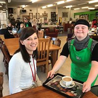 Tayla serving customer Emma