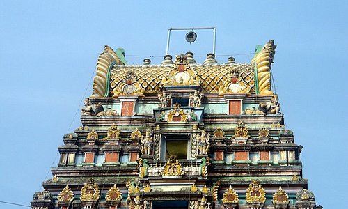 sculptures on the temple tower