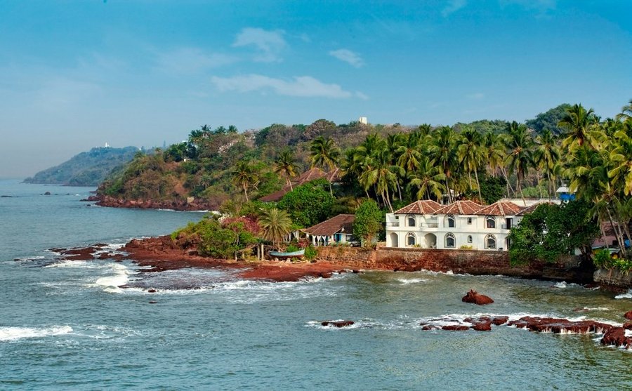 view of hotel from Dona Paula Jetty hilltop