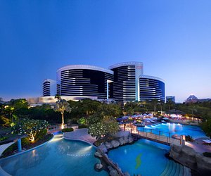 Grand Hyatt Dubai in Dubai, image may contain: Resort, Hotel, City, Pool