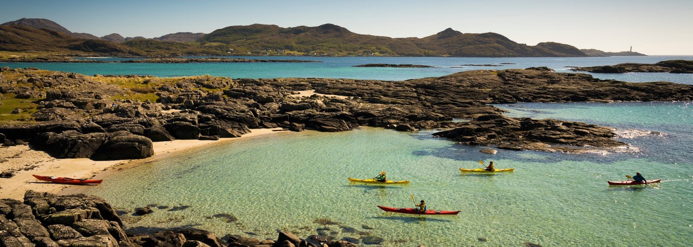 Sanna bay on one of our 5 day introduction to sea kayaking trips.