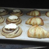 Fresh assortment of Danish, croissants