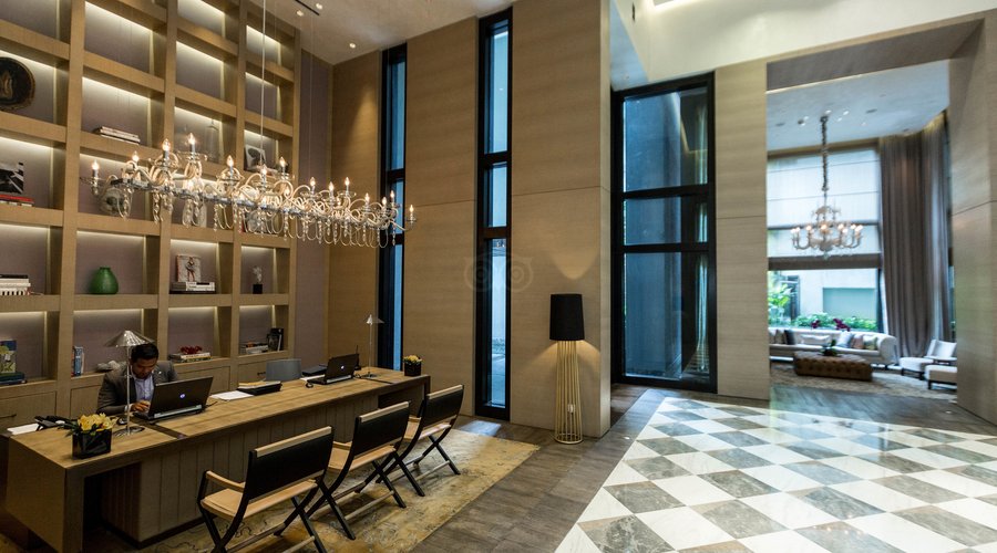 Lobby at the Lanson Place Bukit Ceylon Serviced Residences