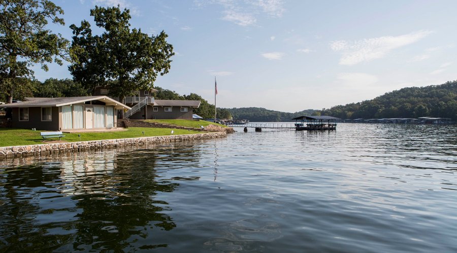 Bass Point Resort is nestled in the perfect calm water cove.