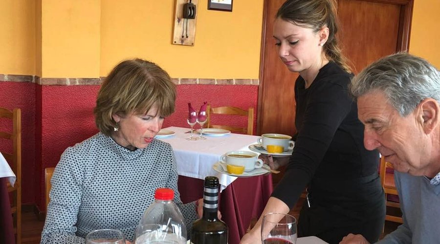 Monique serving our Dutch friends Sopa Albondigas