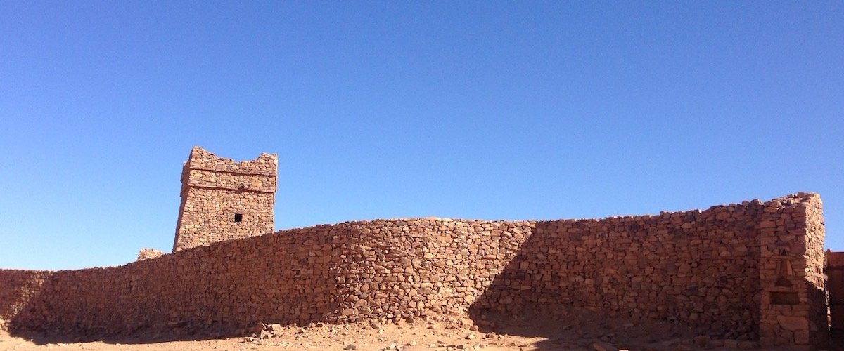 The reconstructed wall of the ancient city of Ouadane
