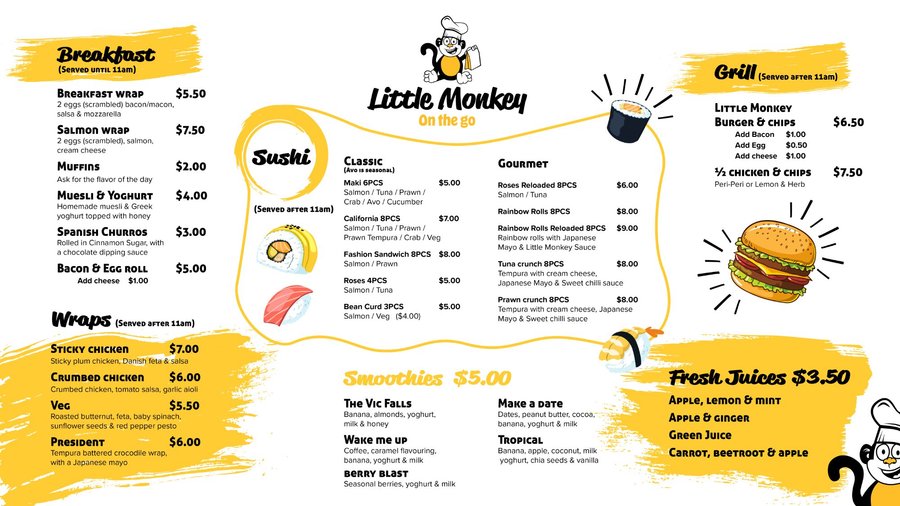 The menu!