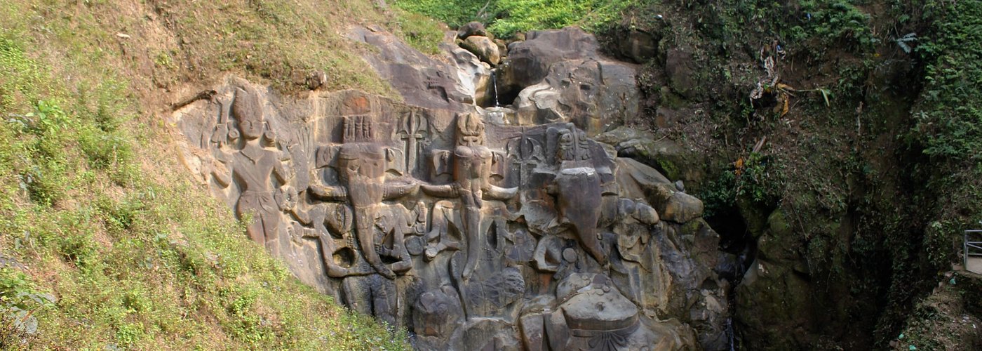 Unakoti Carvings: Ganesha & Narayan