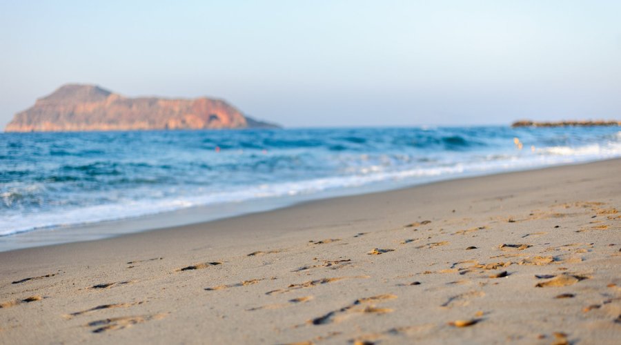 The beach in front of the hotel