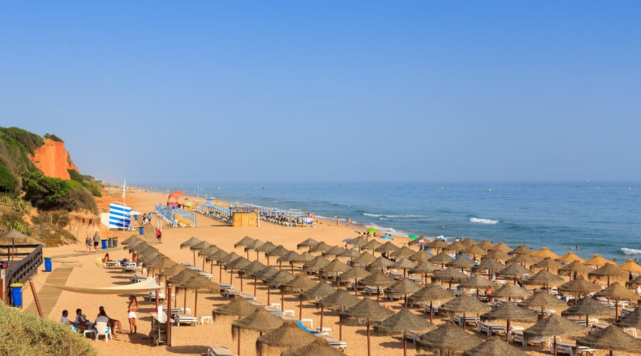 The golden sands of the Vale do Lobo beach