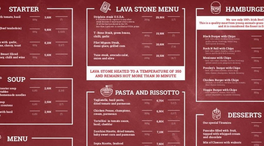 english menu