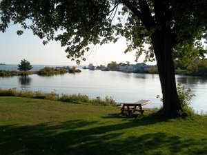 Old Mill Motel in Blind River, image may contain: Scenery, Nature, Outdoors, Bench