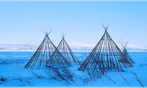 Sami lavvu structures, Finnmark, Norway