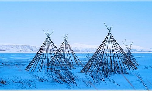 Sami lavvu structures, Finnmark, Norway