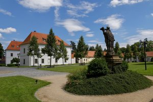 Hotel Adalbert in Prague, image may contain: Villa, Housing, Grass, Park