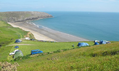 A view of Porth Ceiriad looking from our Panoramic camping area over our In The Valley camping a