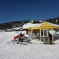 The umbrella cafe in the great Sun Peaks outdoors. Can't ask for more on a bluebird day