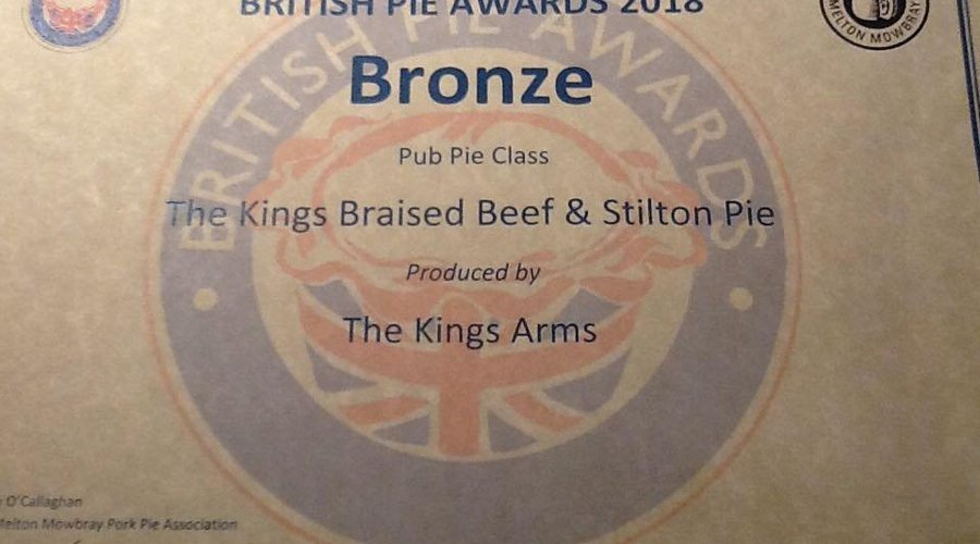 1st time we've entered & we receive a Bronze for Mark's Beef & Stilton Pie 