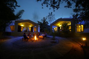 Mogli Resorts Kanha in Khatia, image may contain: Villa, Resort, Hotel, Flame