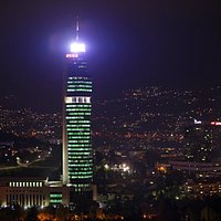 Avaz Twist Tower at night