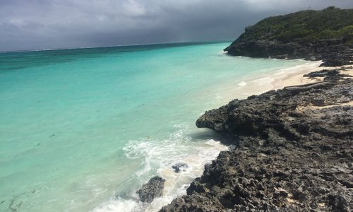 Private beach on the other side of the bluff