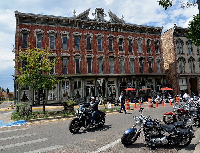 The Plaza during the Rough Rider Motorcycle Rally held in July