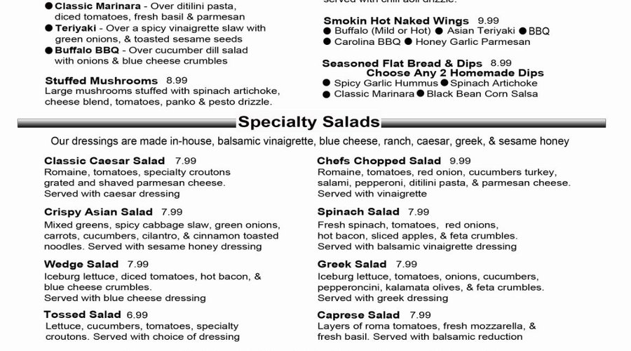 Menu we will be introducing a new menu this summer!