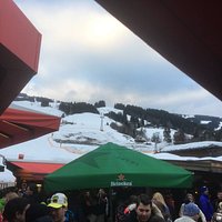 Uitzicht op de piste