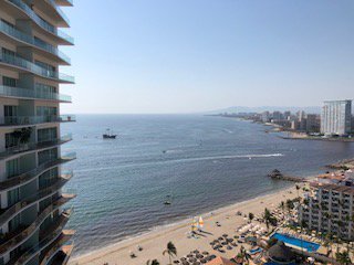 View from our balcony, overlooking Bahia de Banderas